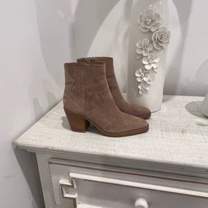 Lucky Brand Suede Western Ankle Boots